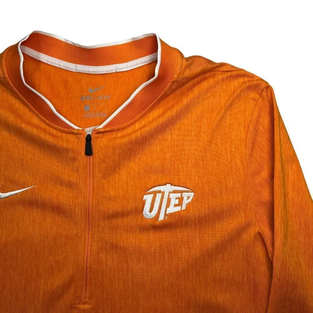 Nike Dri-Fit Men's Size Lage‎ UTEP Embroidered 1/2 Zip Performance Pullover
